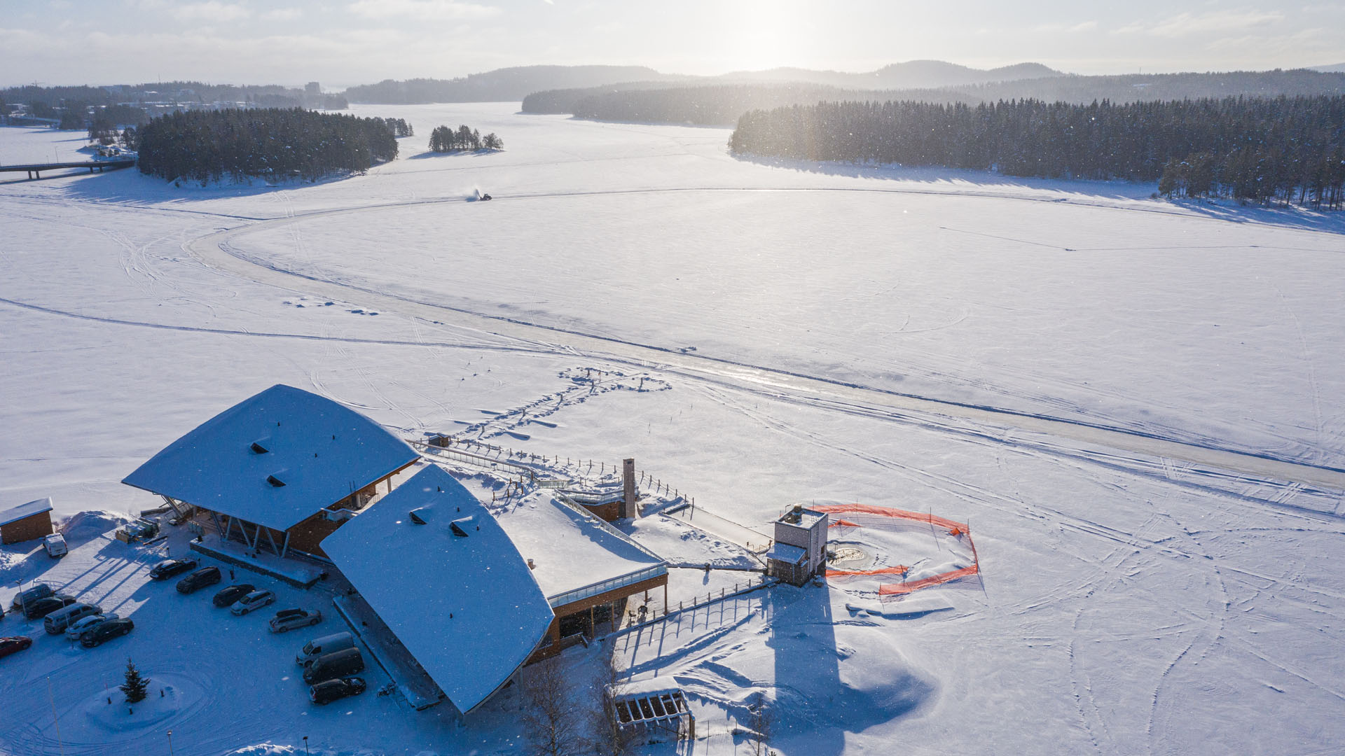 Kuopion Saana talvella, ilmakuva